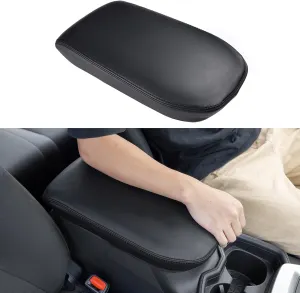 JDMCAR Center Console Armrest Cover for 2025 Toyota RAV4 Accessories 2024 2023 2022 2021 2020 2019 Leather Middle Console Lid Cover Pad Protector Elbow Arm Rest Covering Car-(Black)
