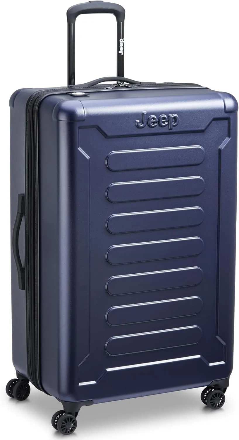 Jeep JH004C Hardside Expandable Luggage with Spinner Wheels, Peacoat Navy, 2 Piece Set 20/28 Inch