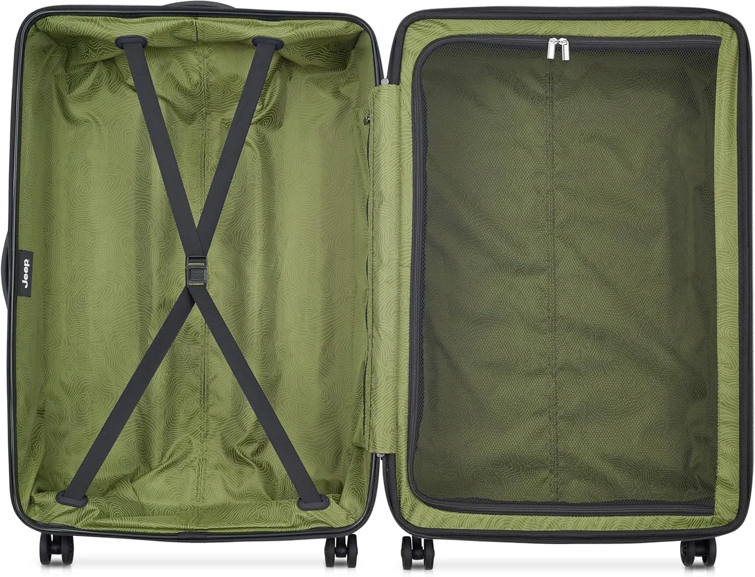 Jeep JH004C Hardside Expandable Luggage with Spinner Wheels, Peacoat Navy, 2 Piece Set 20/28 Inch