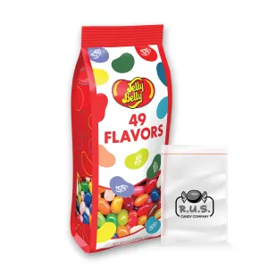 Jelly Belly - 49 Assorted Flavor Jelly Beans - 7.5 oz Gift Bag- includes RUS Candy Company Travel Size Pocket Bag (49 Flavors)