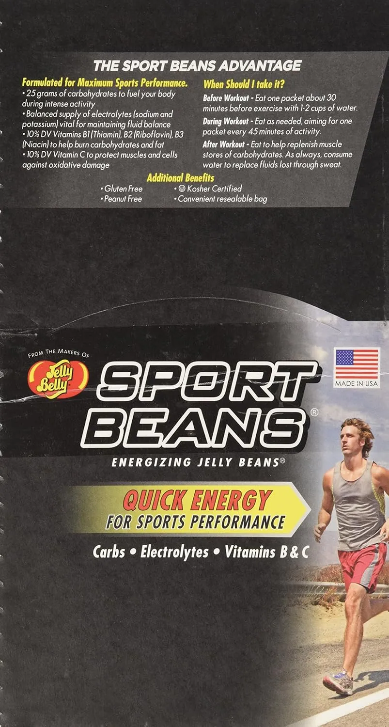Jelly Belly Extreme Sport Beans, Caffeinated Jelly Beans, Watermelon Flavor, 24 Pack, 1-oz Each