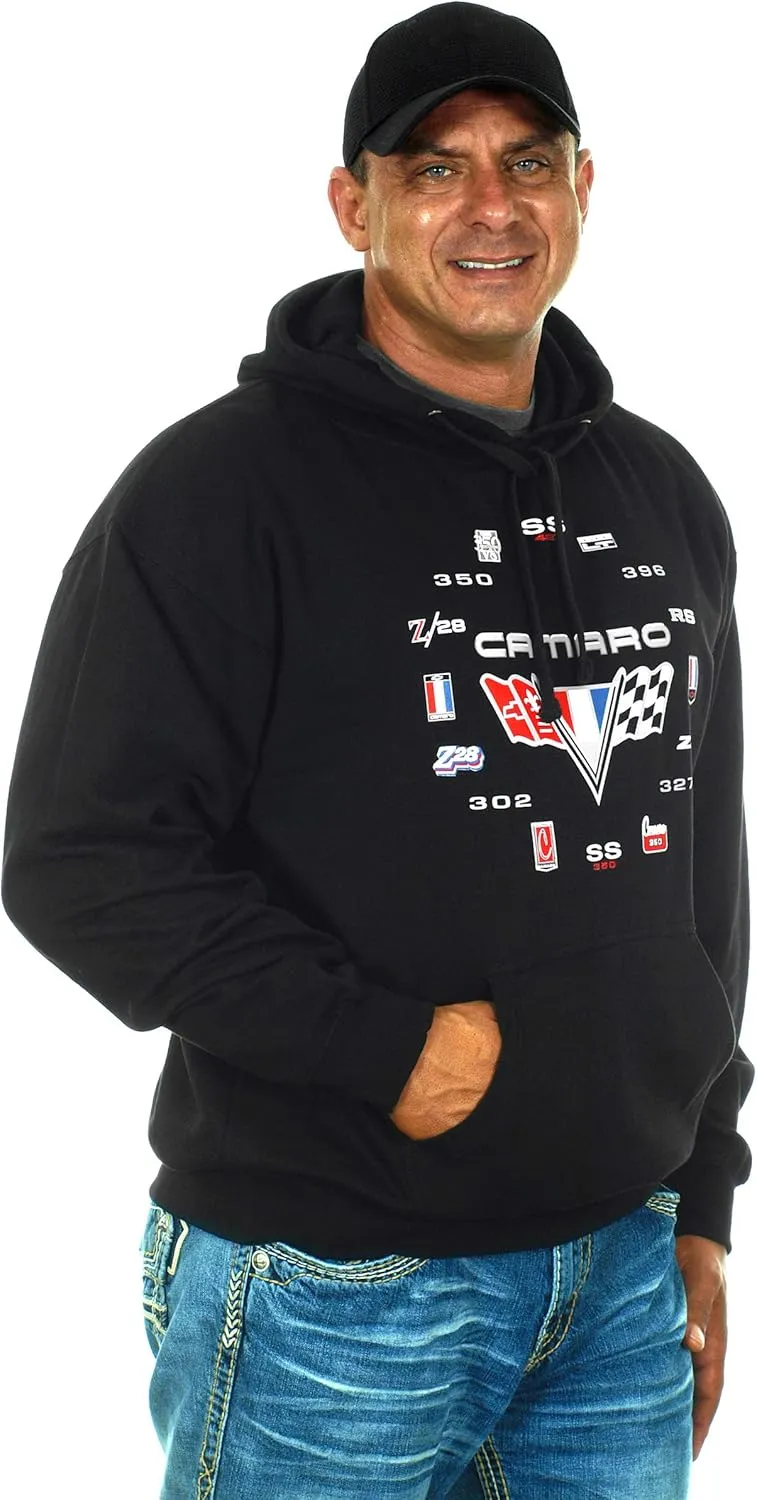 JH DESIGN GROUP Men’s Chevy Camaro Hoodies Zip up and Pullover Sweatshirts 4 Styles
