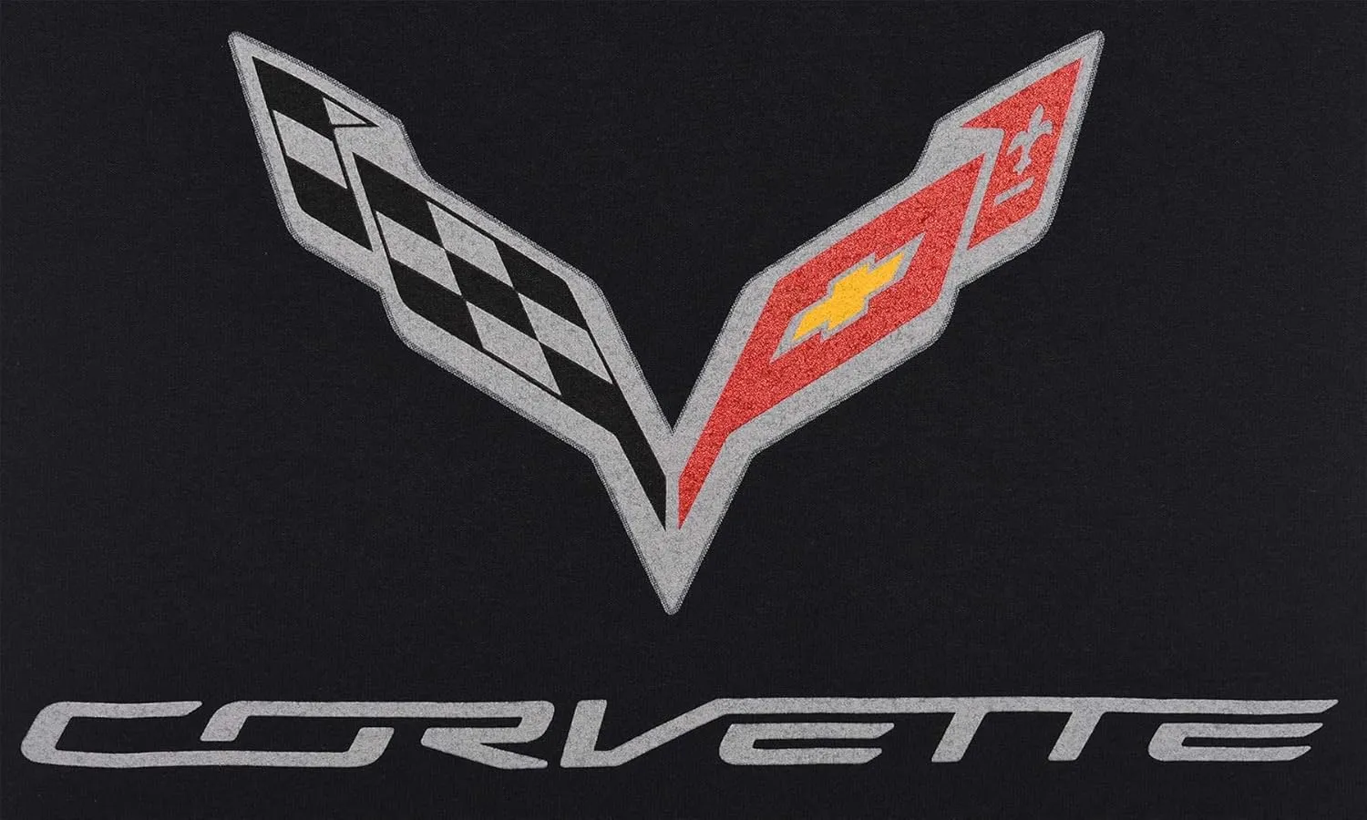 JH DESIGN GROUP Men's Chevy Corvette C7 Long Sleeve Black T-Shirt Front Back & Sleeve Logos