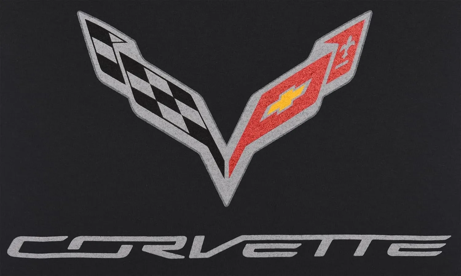 JH DESIGN GROUP Men's Chevy Corvette C7 Long Sleeve Black T-Shirt Front Back & Sleeve Logos