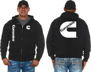 JH DESIGN GROUP Men's Cummins Diesel Hoodie Full Zip Up Black Hooded Sweatshirt