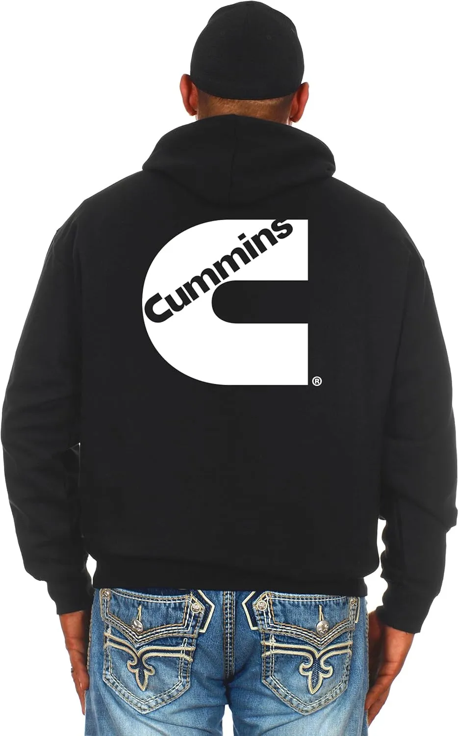 JH DESIGN GROUP Men's Cummins Diesel Hoodie Full Zip Up Black Hooded Sweatshirt