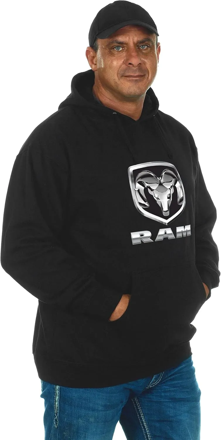 JH DESIGN GROUP Men’s Dodge Ram Pullover Hoodie Black Sweatshirt