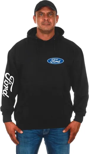 JH DESIGN GROUP Men’s Ford Classic Logo Black Pullover Hoodie Sweatshirt