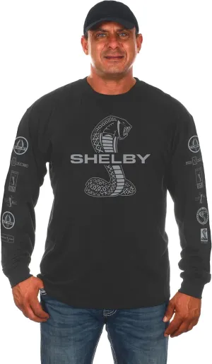 JH DESIGN GROUP Men's Shelby Cobra Charcoal Long Sleeve Crew Neck Long Sleeve Shirt