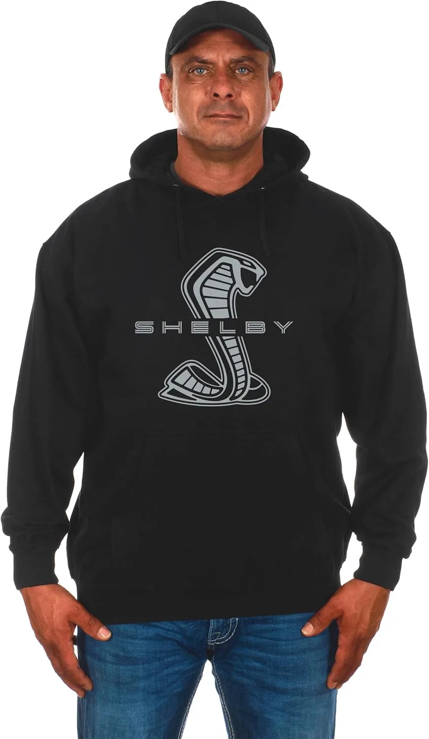 JH DESIGN GROUP Men’s Shelby Cobra Snake Black Pullover Hoodie Sweatshirt
