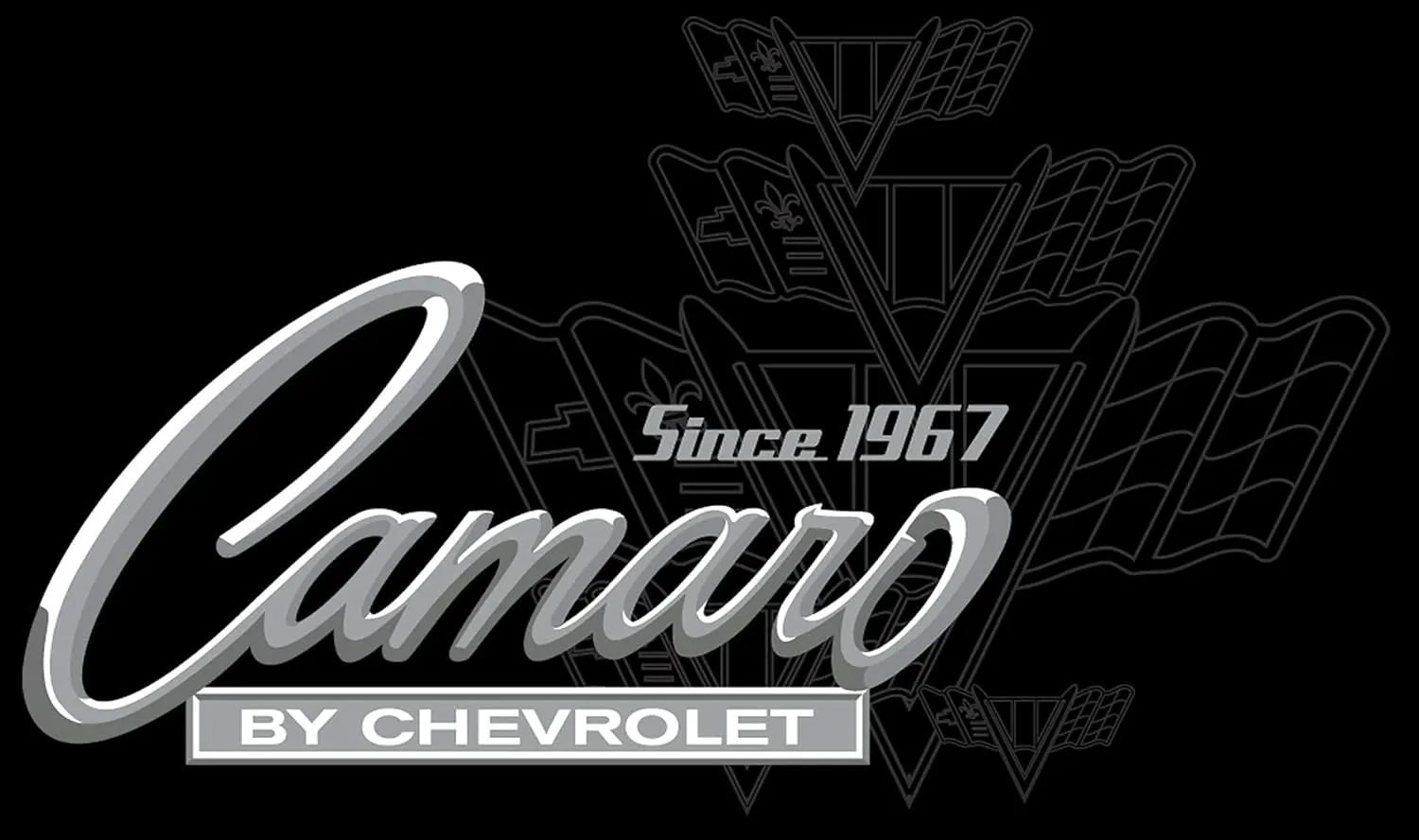 JH Design Men's Chevy Camaro Collage T-Shirt Short Sleeve Black Crew Neck Shirt