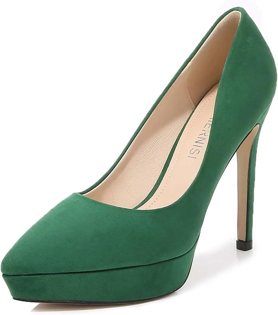 JOEupin Women's Classic 4.7" Platform High Heels Closed Toe Pumps Shoes for Casual Work Wedding