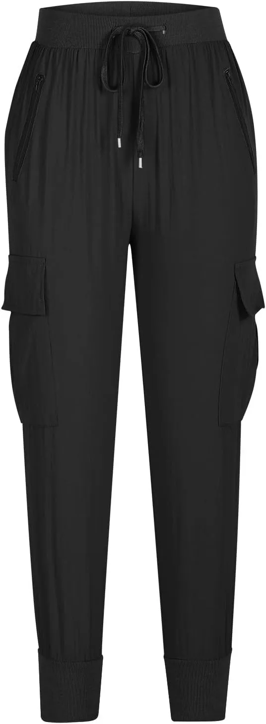 Joggers for Women with Pockets Elastic Waist Track Cuff Workout Sweatpants Hiking Outdoor Lounge Quick Dry Cargos 3XL