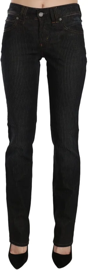 John Galliano Elegant Black Slim Fit Corduroy Women's Jeans