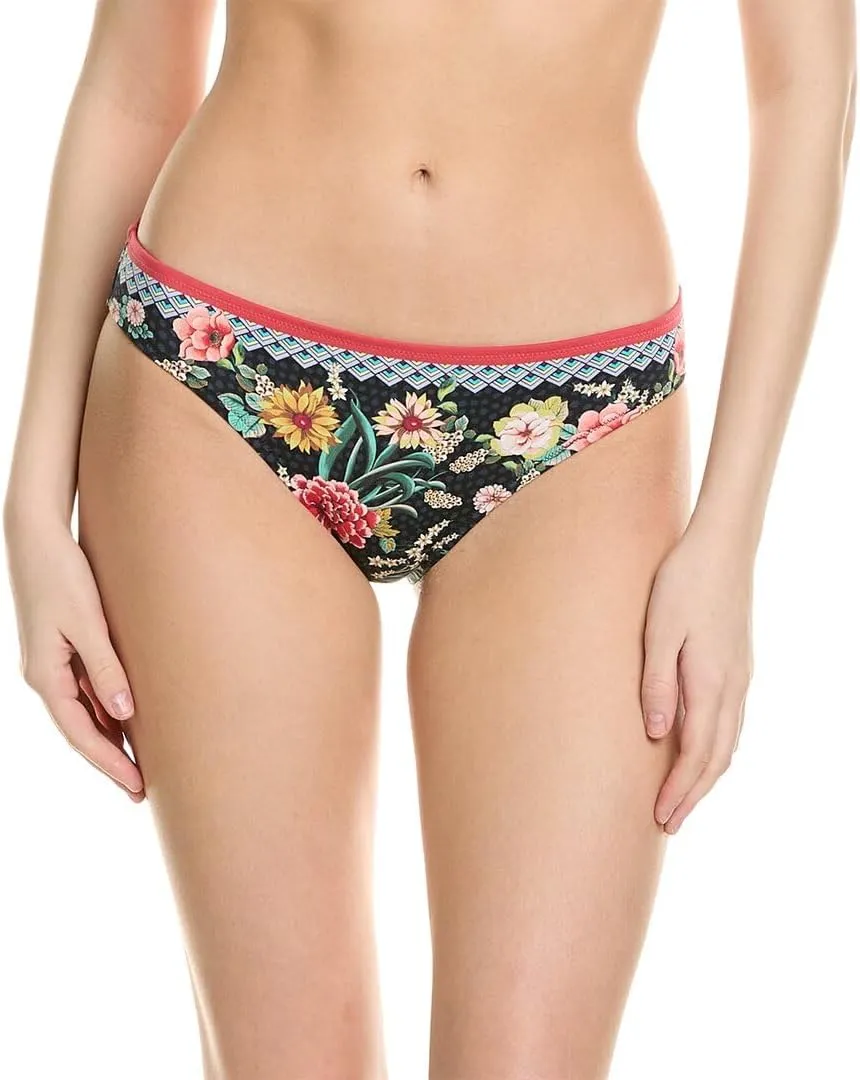 Johnny Was Womens Mia Hipster Bikini Bottom, XXL, Black