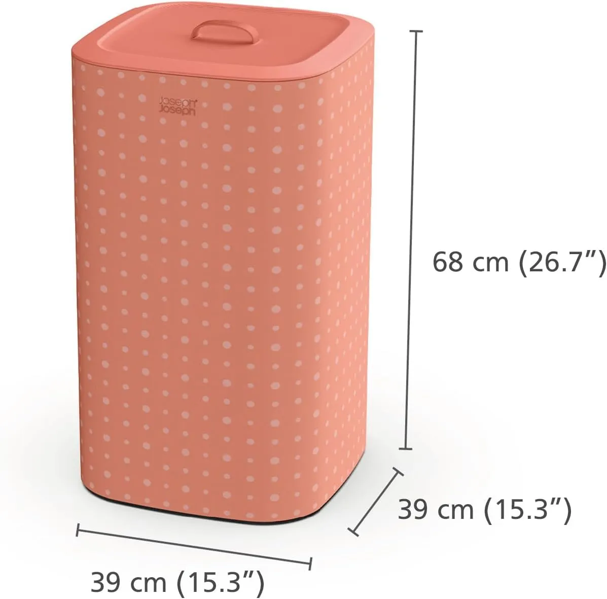 Joseph Joseph Tota Pop - 60-liter Laundry Hamper Separation Basket with lid, 2 Removable Washing Bags with Handles, Coral/Green