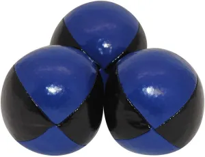 Juggling Balls Professional Style Set of 3 - How to Juggle Kit with Bean Bags for Juggling for Beginners with Vibrant Colors, Great Feel, Ultra Durable (Black/Blue)