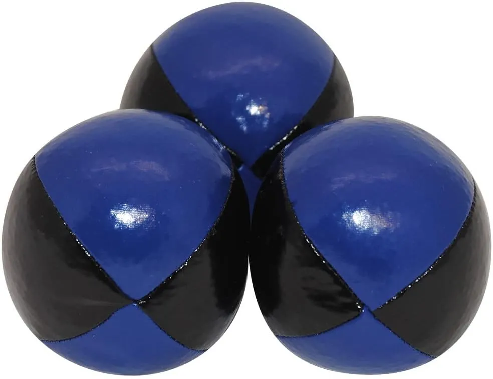 Juggling Balls Professional Style Set of 3 - How to Juggle Kit with Bean Bags for Juggling for Beginners with Vibrant Colors, Great Feel, Ultra Durable (Black/Blue)