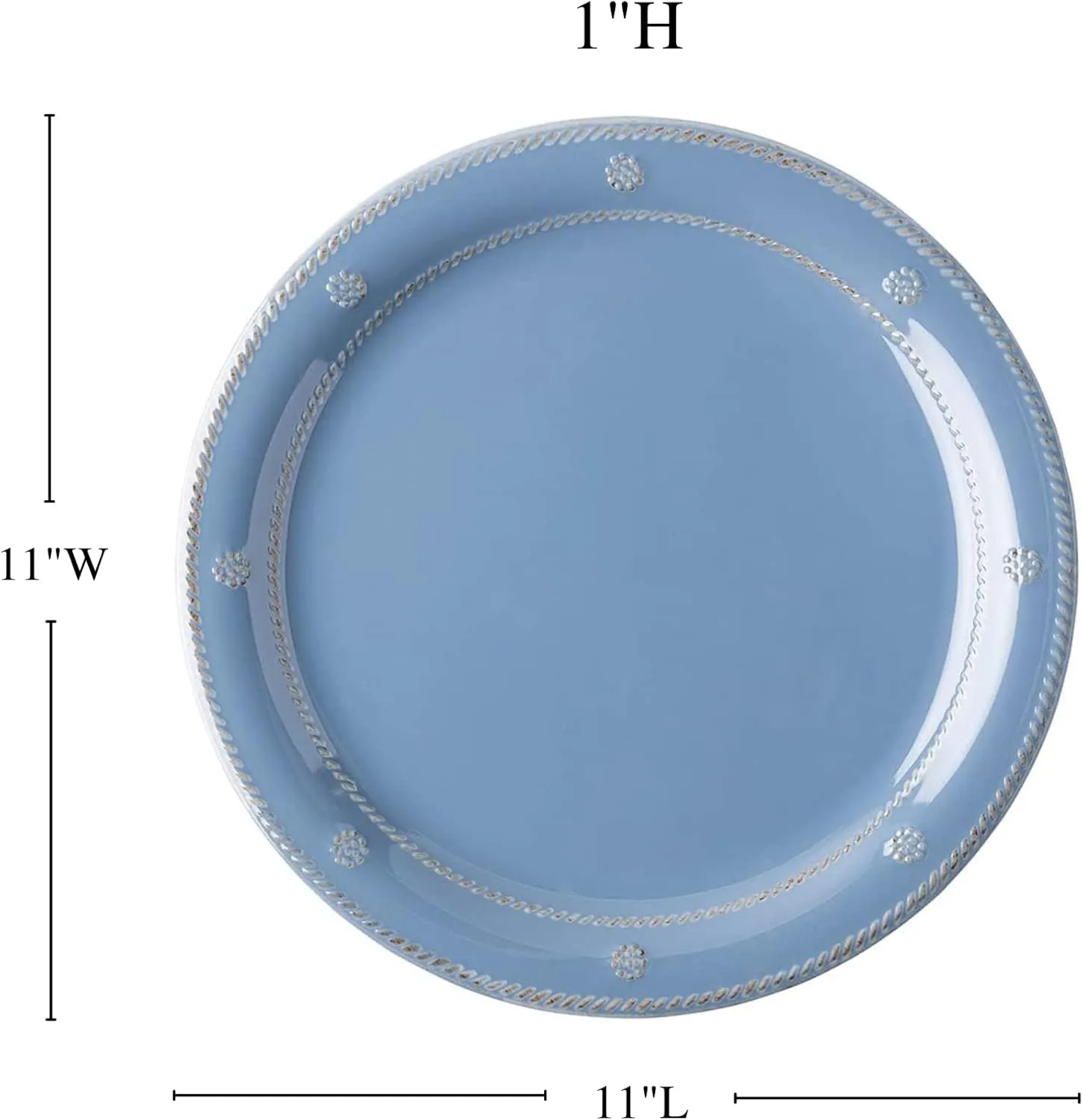 Juliska Berry & Thread Melamine Dinner Plate - Chambray Blue Outdoor Dinner Plate