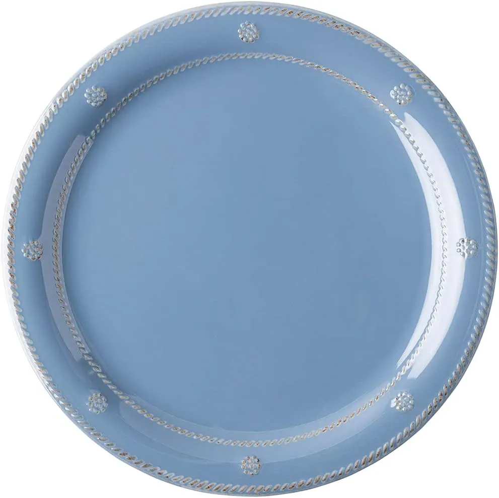 Juliska Berry & Thread Melamine Dinner Plate - Chambray Blue Outdoor Dinner Plate