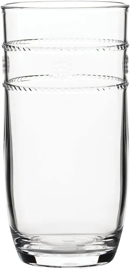 Juliska Isabella Acrylic Large Beverage, Acrylic Glass - Clear Acrylic, Embossed Drinking Glass
