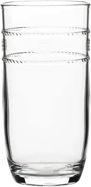 Juliska Isabella Acrylic Large Beverage, Acrylic Glass - Clear Acrylic, Embossed Drinking Glass