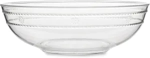 Juliska Isabella Embossed Serving Bowl - 13 in., Clear Acrylic, Unbreakable