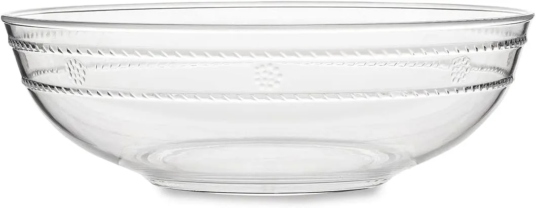 Juliska Isabella Embossed Serving Bowl - 13 in., Clear Acrylic, Unbreakable