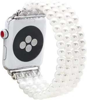 KAI Top Beaded Bracelet Compatible with iWatch Band 38mm 40mm 41mm 42mm 44mm 45mm 46mm 49mm Women, Stone Beaded Elastic Stretch Replacement Strap for Apple Watch Ultra SE Series 10 9 8 7 6 5 4 3 2 1