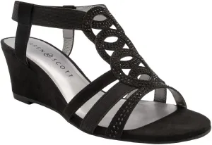 Karen Scott Womens Denice Embellished Slingback Wedge Sandals