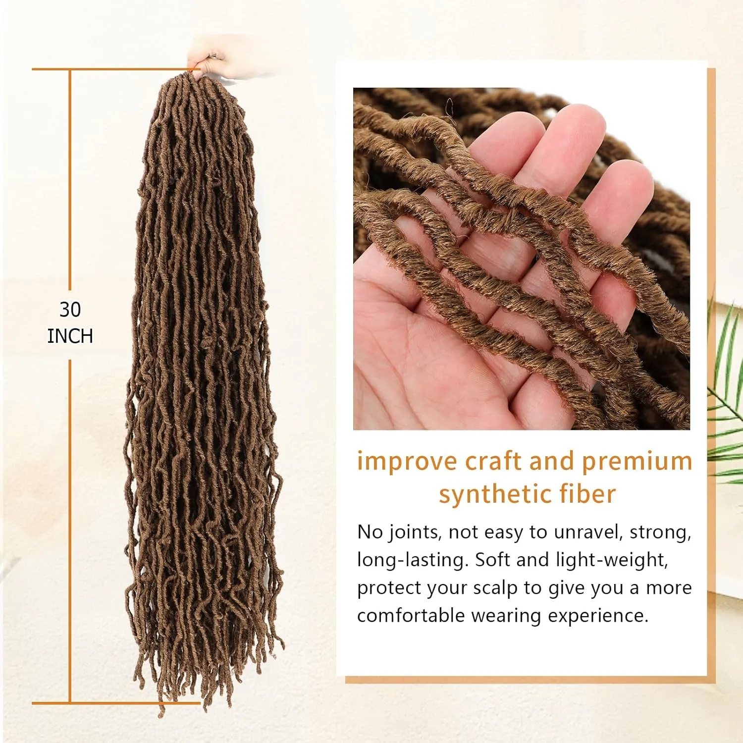 Karida Faux Locs Crochet Hair 30 Inch, 7 Packs Soft Locs Crochet Hair For Black Women Pre Looped, Crochet Locs Long Soft Locs Crochet Hair (30#, 30 Inch (Pack of 7))