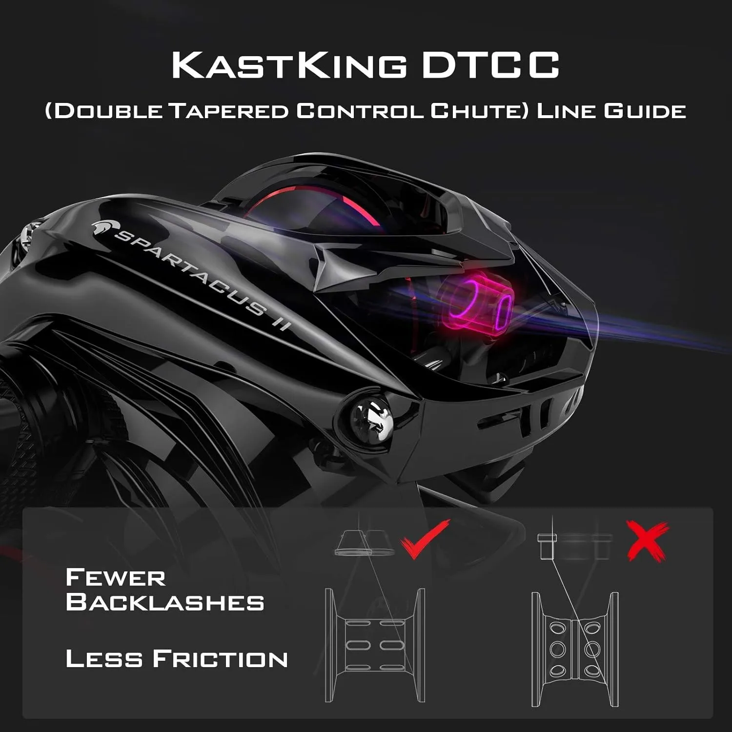KastKing Spartacus II Baitcasting Fishing Reel, 6oz Ultralight Baitcaster Reel, Super Smooth with 17.6 LB Carbon Fiber Drag, 7.2:1 Gear Ratio, 39mm Palm Perfect Lower Profile Design