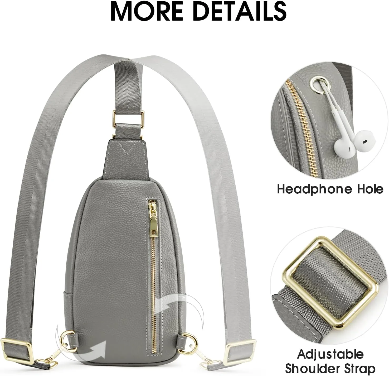 Kattee Sling Bag for Women, Leather Fanny Packs for Women, Small Crossbody Chest Bag with RFID Blocking