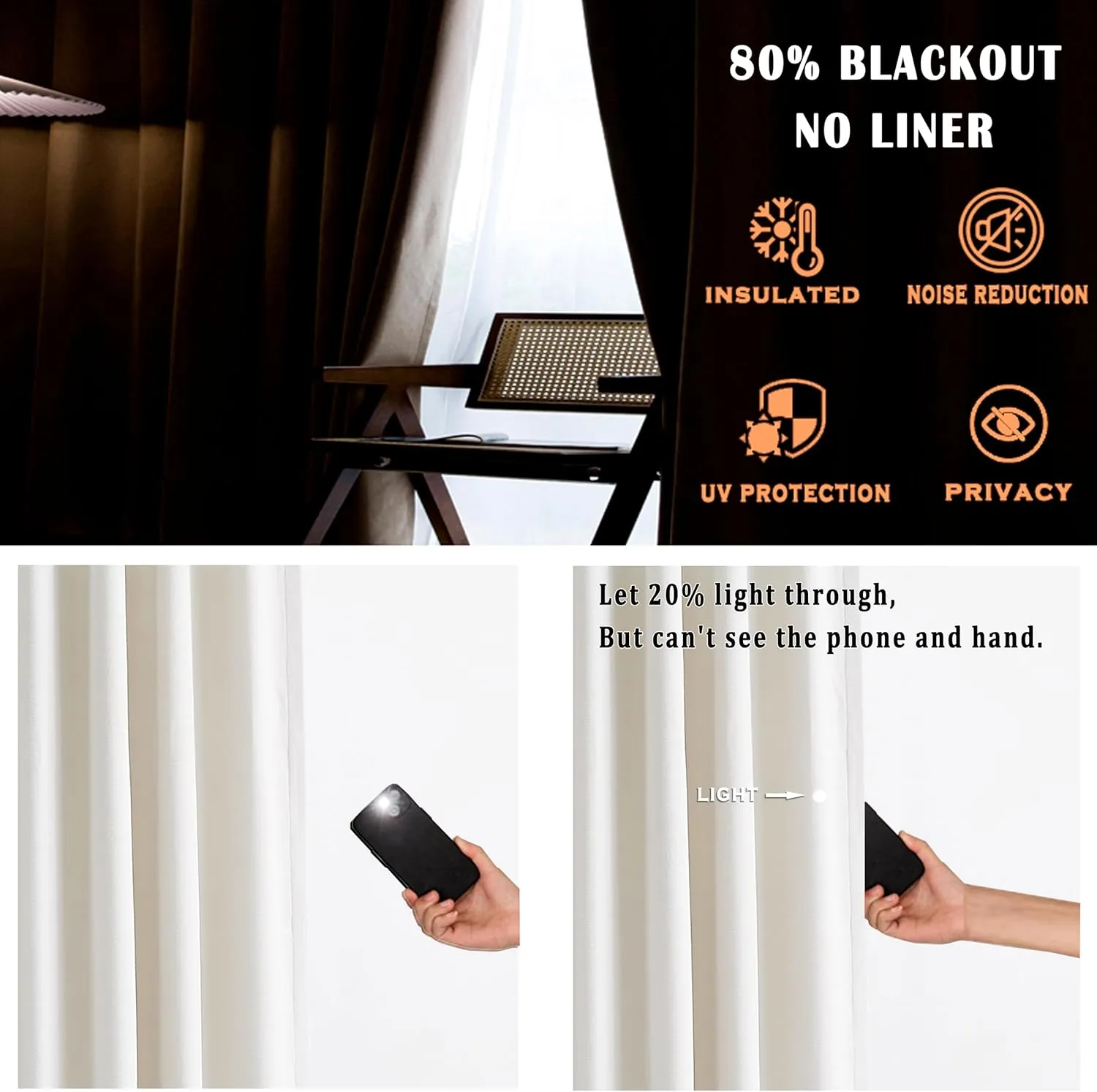 Kayne Studio Back Tab Velvet Pinch Pleated Curtains 84 Inch Long,Room Darkening Thermal Insulated Noise Reducing Window Treatments Drapes for Living Room, Grayish White,22 Hooks,2 Panels,38" x 84