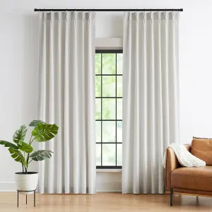 Kayne Studio Back Tab Velvet Pinch Pleated Curtains 84 Inch Long,Room Darkening Thermal Insulated Noise Reducing Window Treatments Drapes for Living Room, Grayish White,22 Hooks,2 Panels,38" x 84