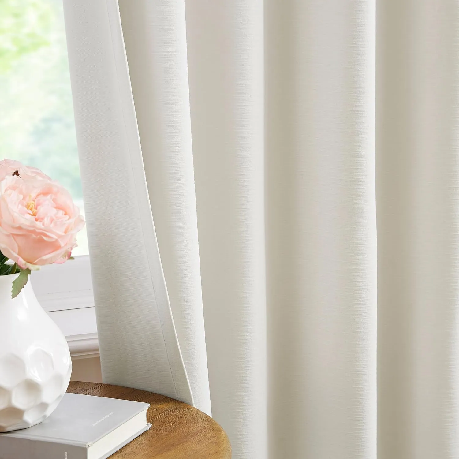 Kayne Studio Back Tab Velvet Pinch Pleated Curtains 84 Inch Long,Room Darkening Thermal Insulated Noise Reducing Window Treatments Drapes for Living Room, Grayish White,22 Hooks,2 Panels,38" x 84