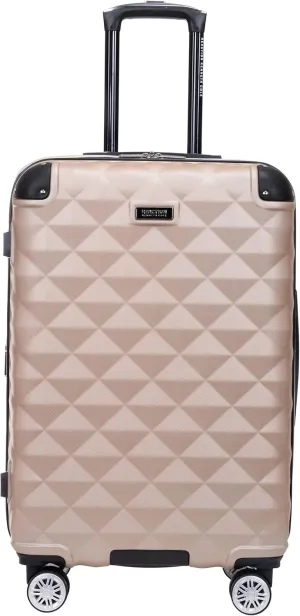 Kenneth Cole REACTION Diamond Tower Collection Lightweight Hardside Expandable 8-Wheel Spinner Travel Luggage, Rose Champagne, 24-Inch Checked