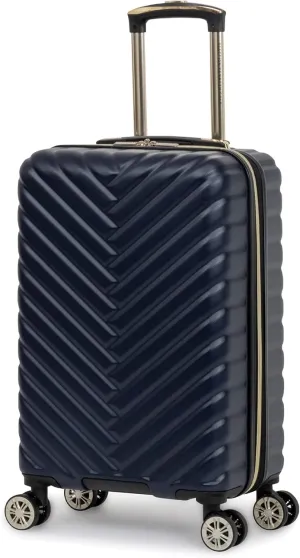 Kenneth Cole REACTION Madison Square Lightweight Hardside Chevron Expandable Spinner Luggage, Navy, 20-Inch Carry On