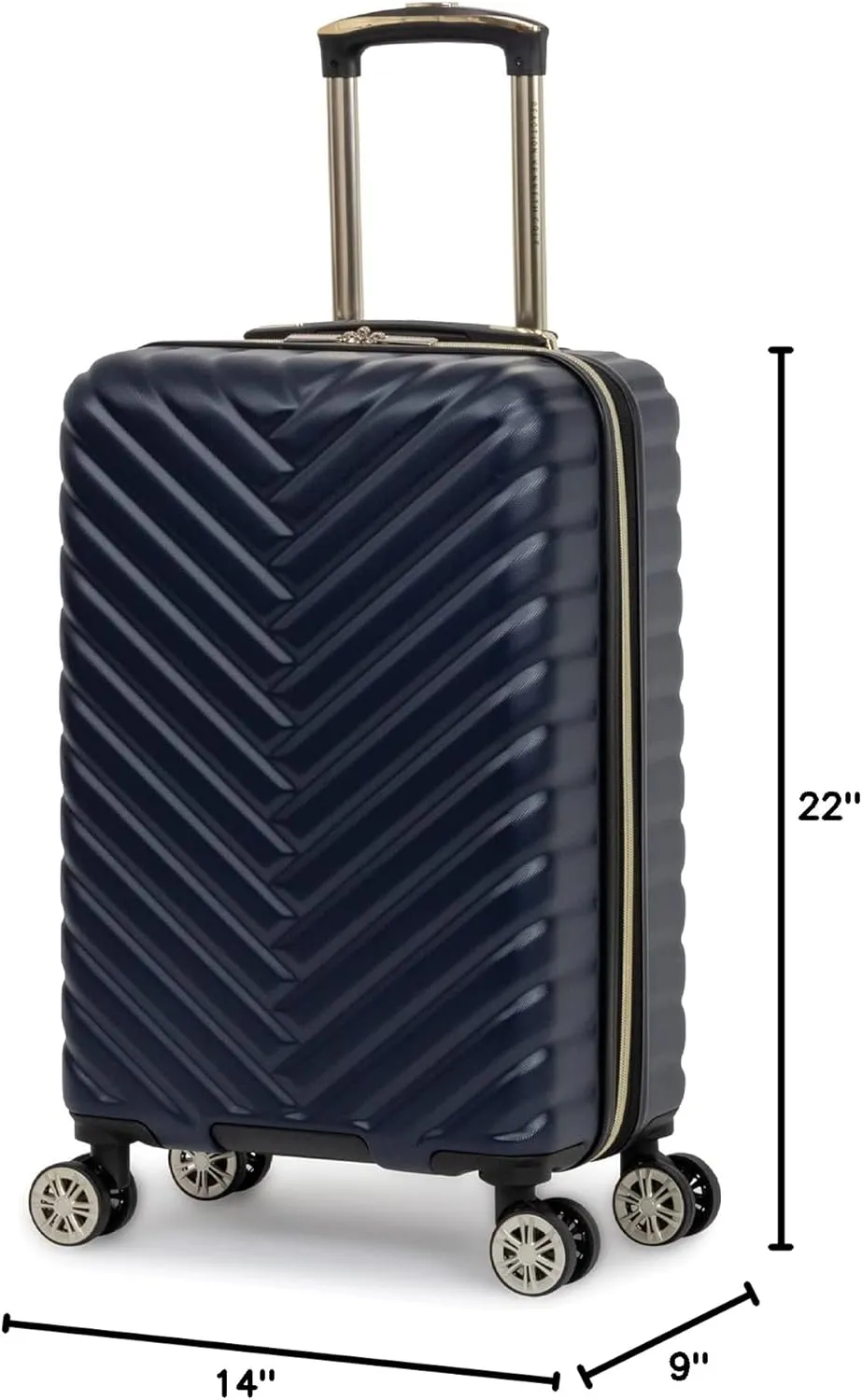 Kenneth Cole REACTION Madison Square Lightweight Hardside Chevron Expandable Spinner Luggage, Navy, 20-Inch Carry On