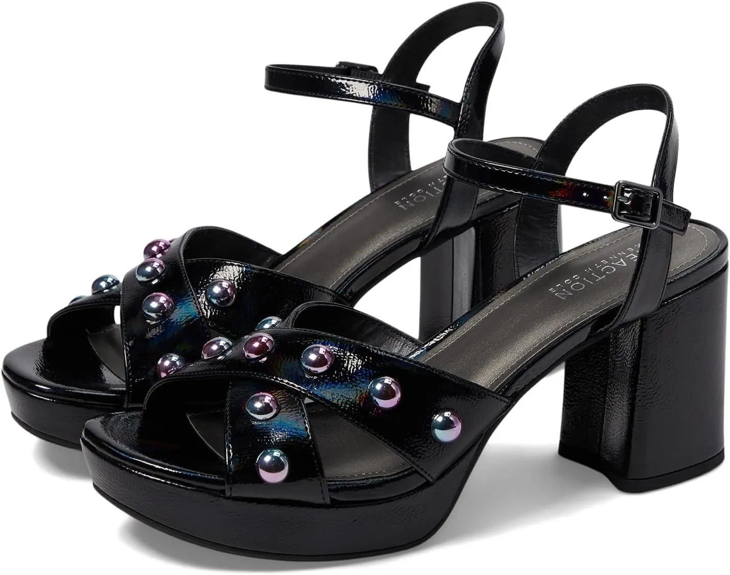 Kenneth Cole Reaction Reeva Stud Black Patent 6 M