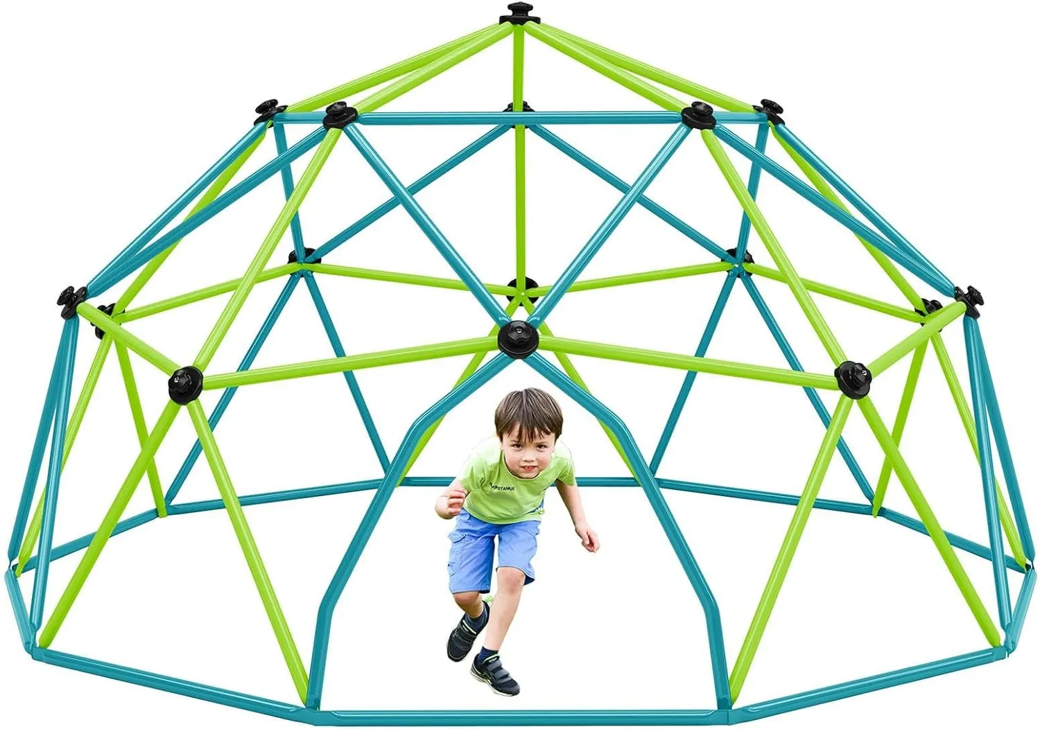 Kids Climbing Dome Tower - Geometric Playground Dome Climber Monkey Bars Play Center, Rust Resistant Steel, 1000 LBS Capacity,Blue Green-13ft