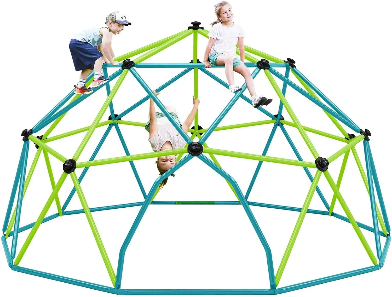 Kids Climbing Dome Tower - Geometric Playground Dome Climber Monkey Bars Play Center, Rust Resistant Steel, 1000 LBS Capacity,Blue Green-13ft