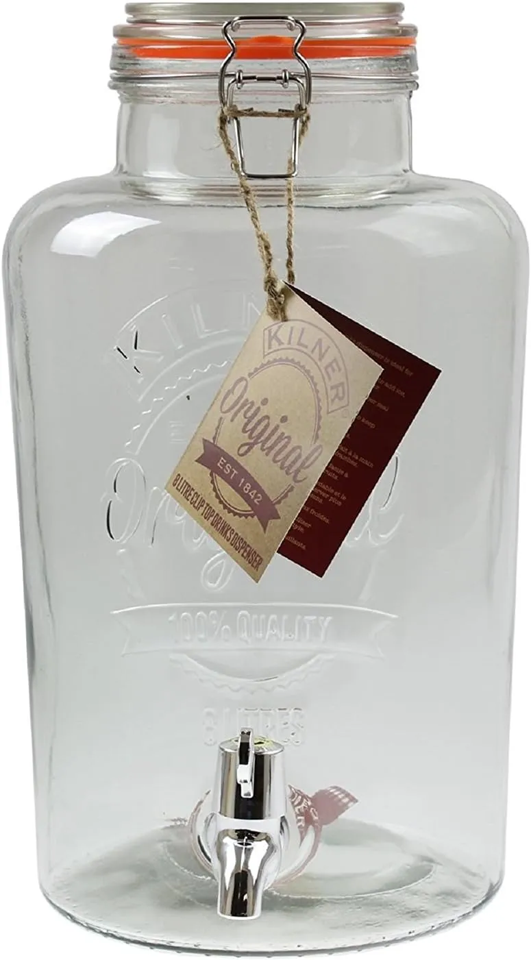 Kilner 8L Swing Top Round Glass Drink Dispenser