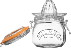Kilner Glassware 2-Piece Juicer Jar Set, Make, Store and Serve Fresh Citrus Juice, Airtight Clip-top Lid, 17-Fluid Ounces