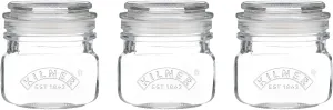 Kilner Set of 3 Square Push Top Jars 0.25 Litre