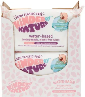 Kinder by Nature Water-Based Baby Wipes - 56 Count (Case of 12 packs)