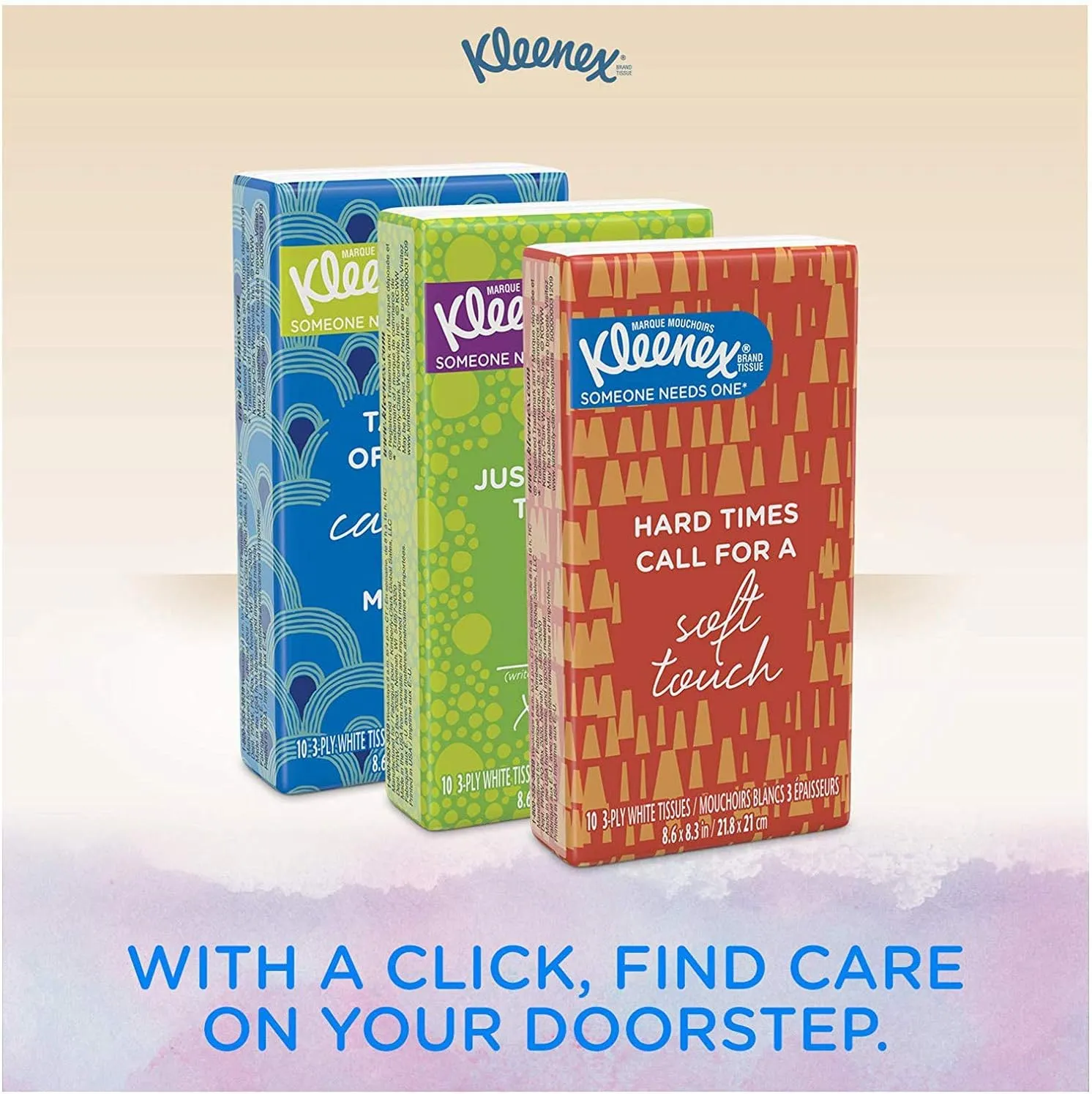 Kleenex 3-Ply Pocket Pack Facial Tissues (32 Pack of 10 Tissues)