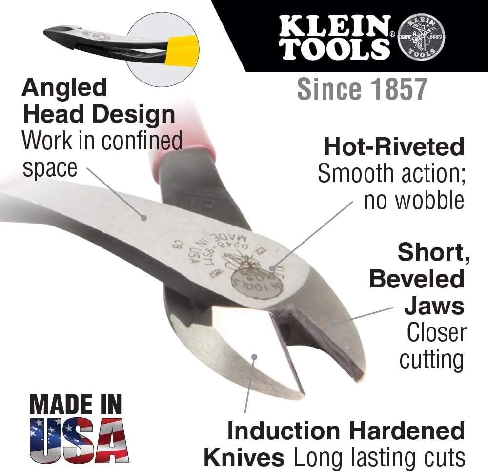 Klein Tools 80080 Hand Tool Kit includes 2 Screwdrivers, Made in USA, 3 Pliers, Wire Stripper and Cutter, for Electricians, 6-Piece