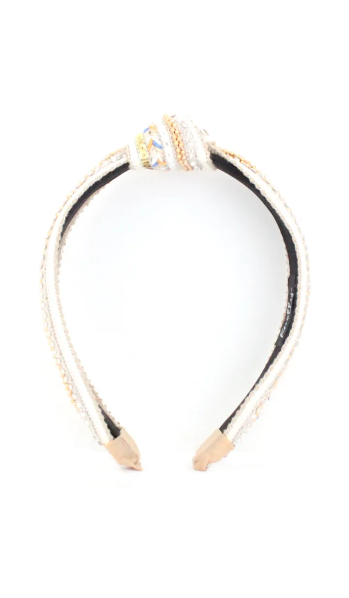 Knotted Embellished Headband | Ivory