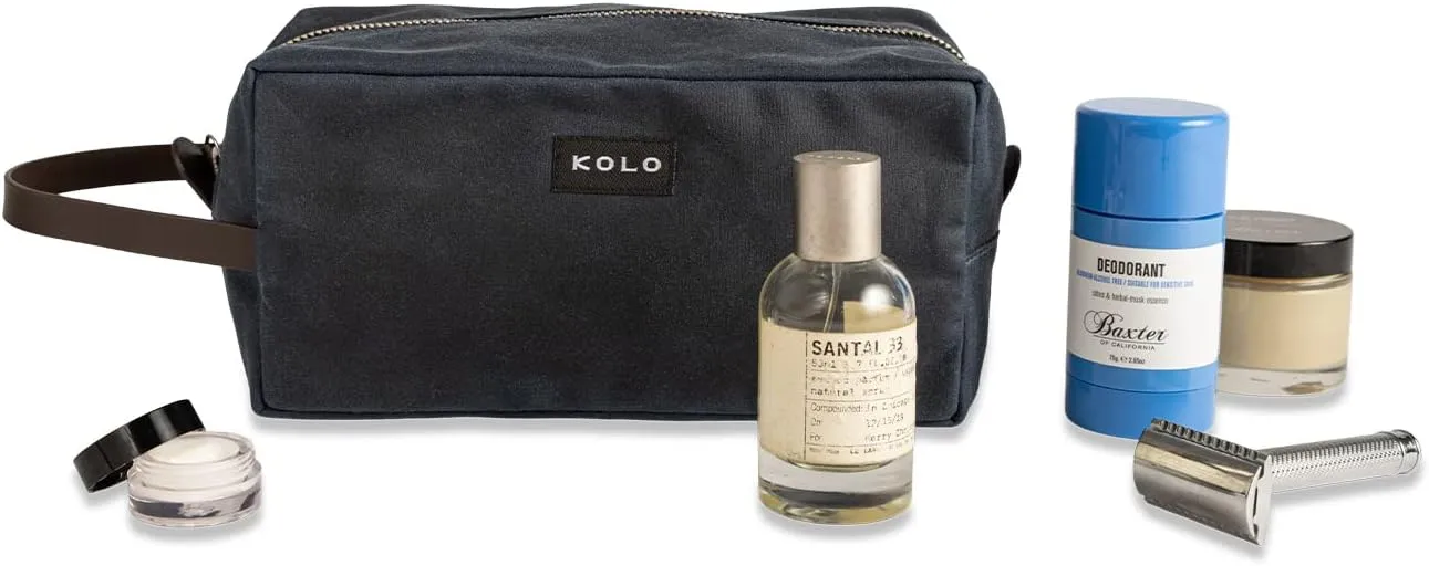 Kolo Parker Large Weatherproof Toiletry Case, Cable Bag, Travel Pouch, Navy